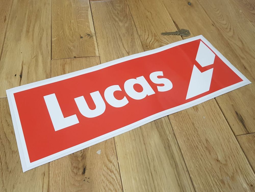 Lucas Break Red & White Oblong Sticker 15