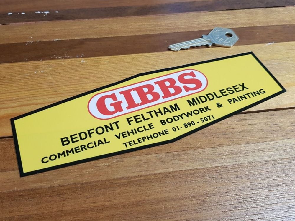 Gibbs Bedfont Feltham Middlesex Garage Window Sticker 8"