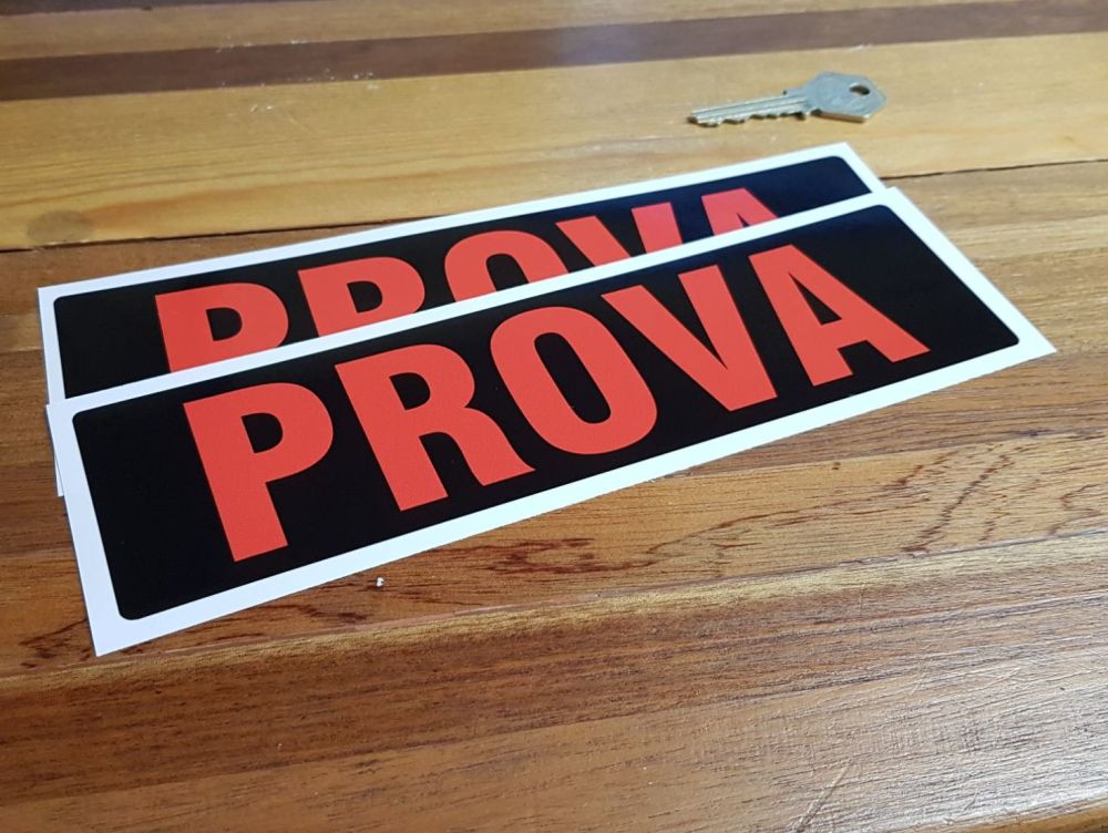 Prova Red & Black Oblong Stickers 8.75" Pair