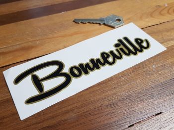 Bonneville Black Middle Script Cut Vinyl Sticker 6"