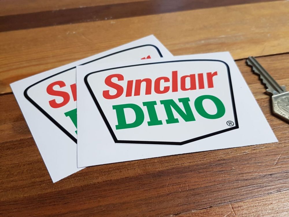 Sinclair Dino Shaped Stickers 4" Pair