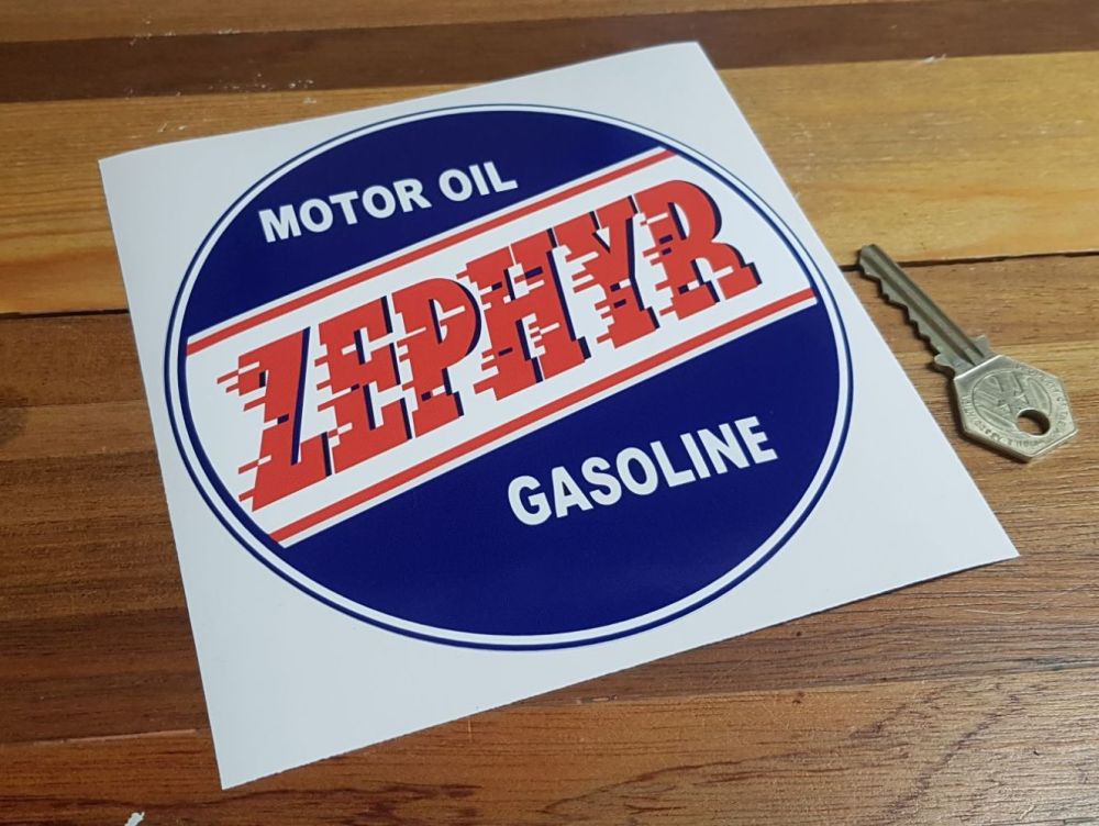 Zephyr Motor Oil Gasoline Circular Sticker 6"