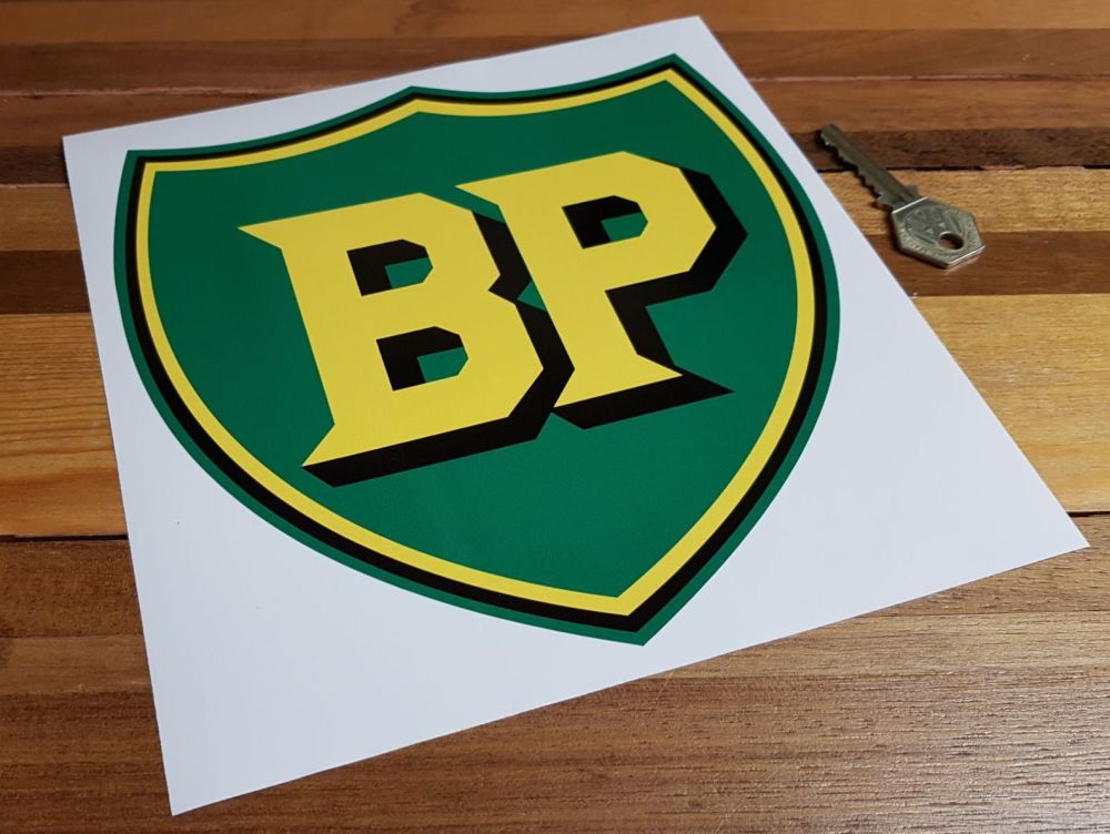 BP Pre '58 Style Shield Sticker. 8".