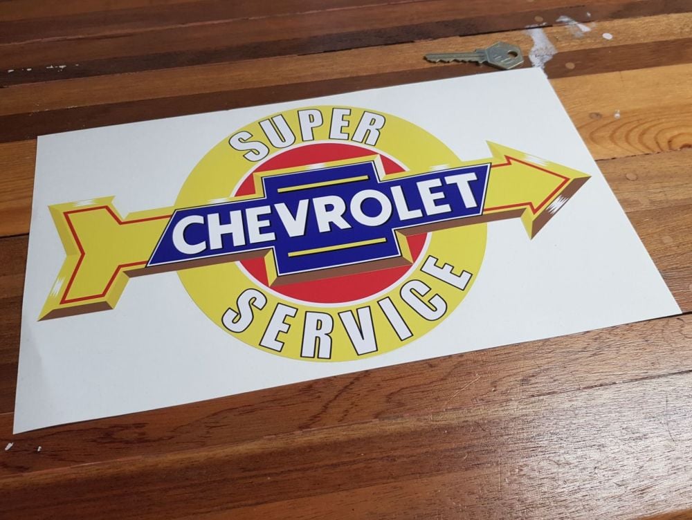 Chevrolet Super Service Arrow Sticker. 12".