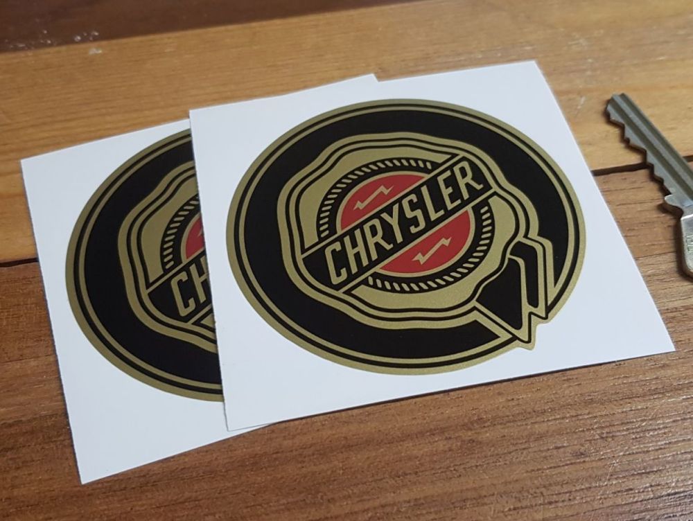Chrysler Gold Circular Logo Stickers. 3