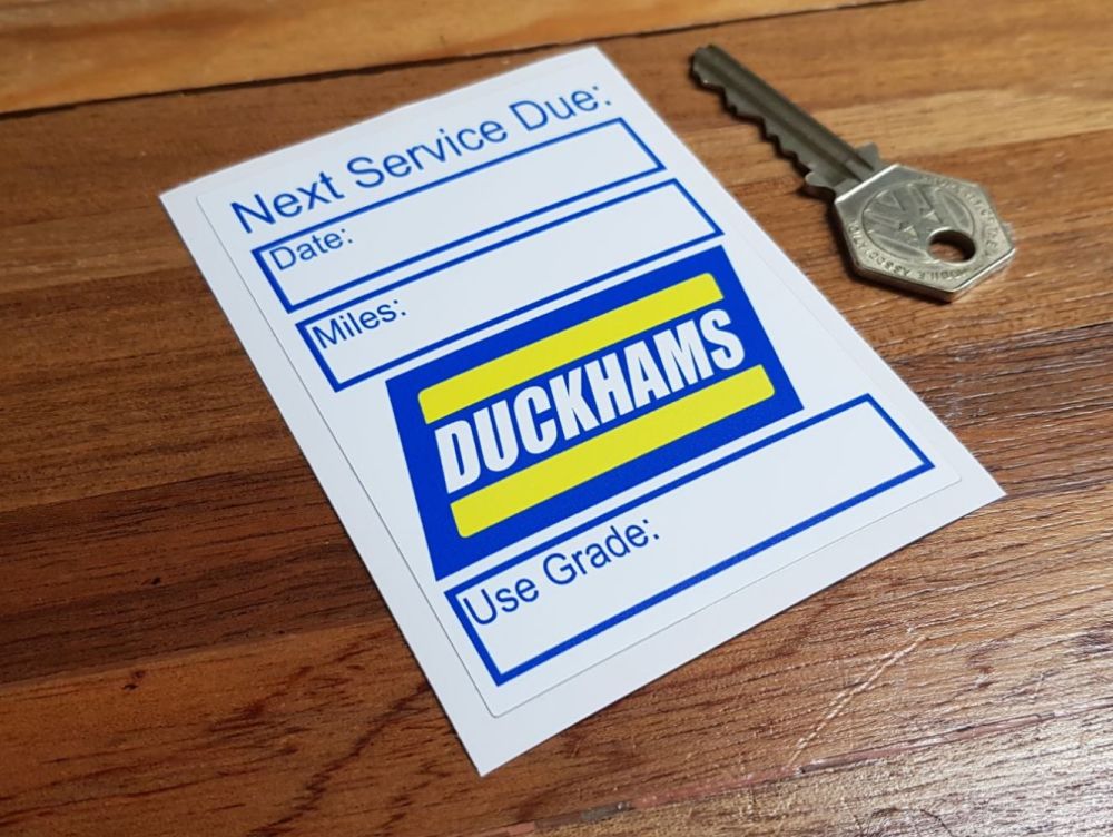 Duckhams 'Next Service Due' Sticker 3.75"