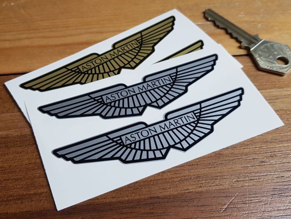 Aston Martin Winged Logo Stickers. Various Sizes.