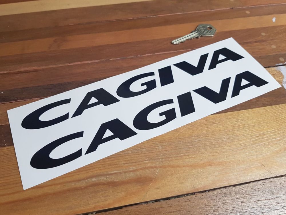 Cagiva Cut Text Stickers 10" Pair