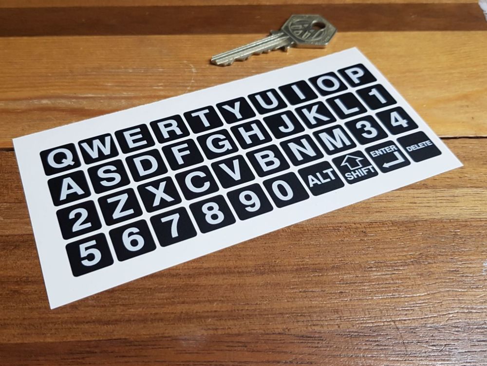 QWERTY Keyboard Replacement Stickers - Black & White