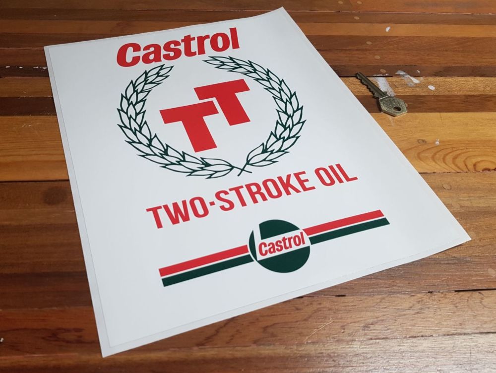 Castrol TT Two Stroke Oil Sticker 12"