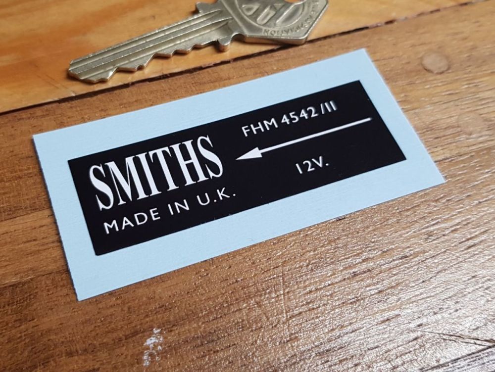 Smiths Heater Label FHM 4542/II Sticker. 66mm.