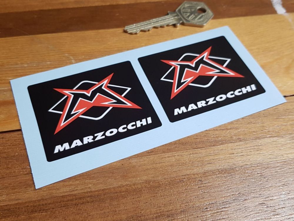 Marzocchi M Black Oblong Stickers - 1.25