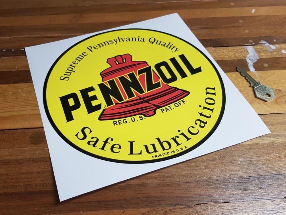 Pennzoil Safe Lubrication Circular Sticker 9"