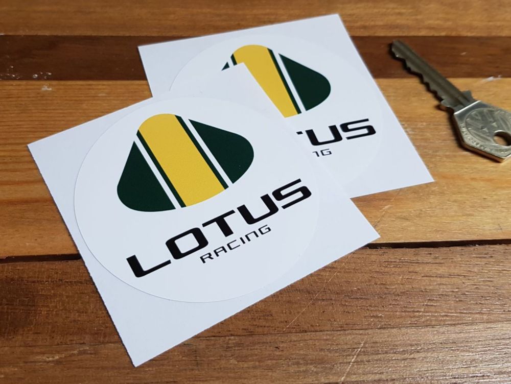 Lotus Racing Circular Stickers. 3" Pair.