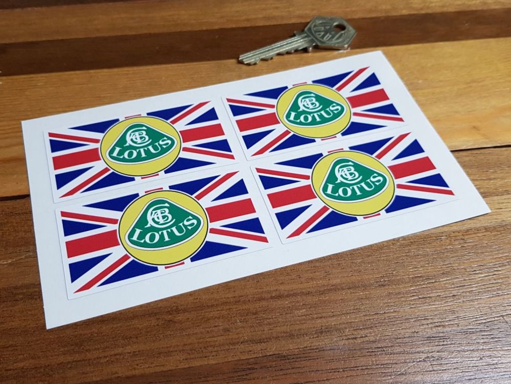 Lotus Union Jack Stickers. Set of 4. 3