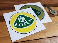 Lotus Coloured with Black Line Circular Stickers. 3.5" Pair.