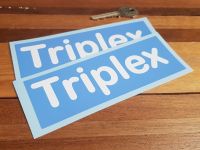 Triplex Blue & White Oblong Stickers. 6