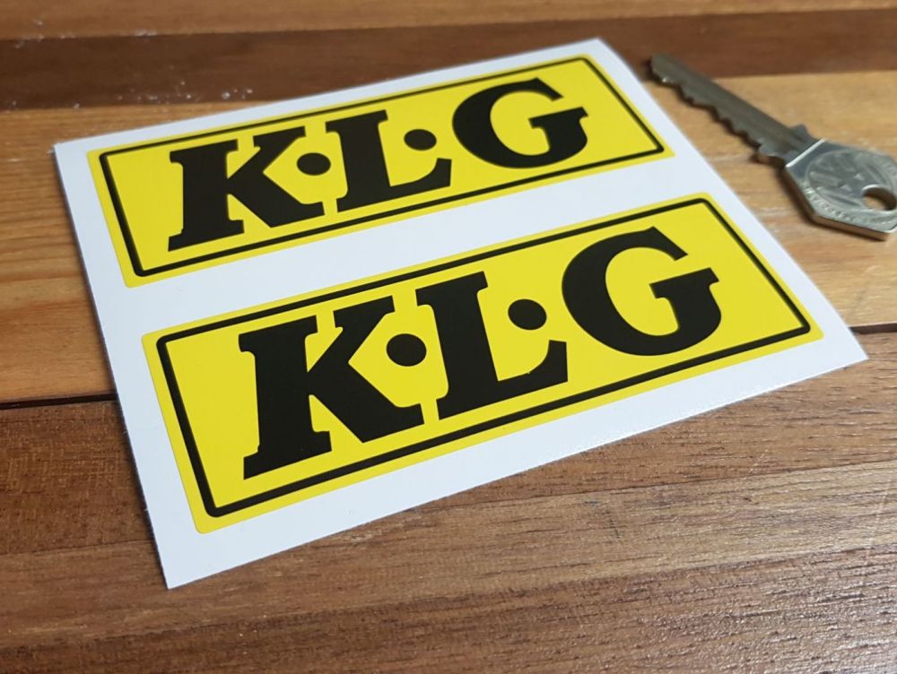 K.L.G Yellow & Black Oblong Stickers. 4