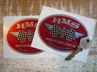 Holman and Moody-Stroppe Inc HMS Oval Stickers. 4.25" Pair.