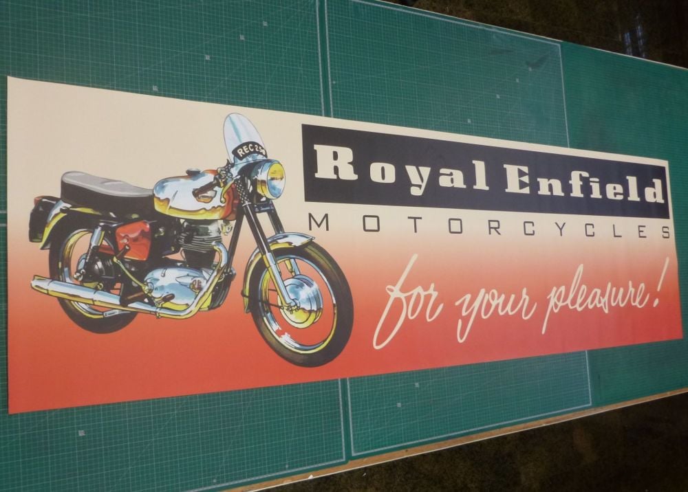 Royal Enfield Motorcycles, For Your Pleasure, Workshop Banner Art - 84"