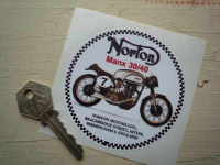 Norton Manx 30/40 Circular Sticker. 3.25"