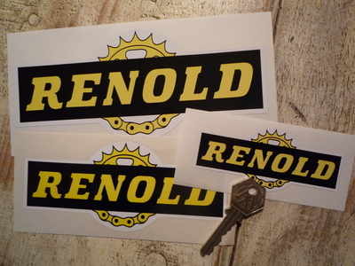 Renold Chain & Gear Cut to Shape Stickers. 3", 4", 6" or 7" Pairs.