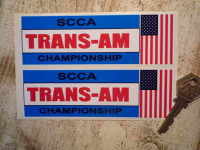 SCCA Trans-Am Championship Stickers. 5" or 5.5" Pair. 