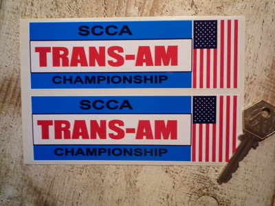SCCA Trans-Am Championship Stickers. 5" or 5.5" Pair. 