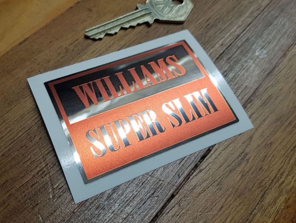 Williams Super Slim Spanners Red & Foil Sticker 3"