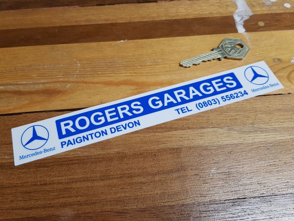 Mercedes Benz Dealer Window Sticker Rogers Garages Devon 8.25"