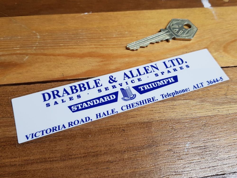  Standard Triumph Dealer Window Sticker - Drabble & Allen Cheshire - 6