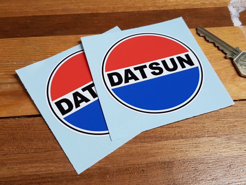 Datsun Old Style Round Stickers - 3" or 5" Pair