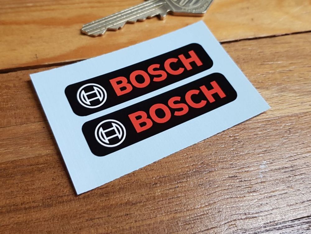 Bosch Text & Logo Oblong Stickers - Black - 60mm Pair