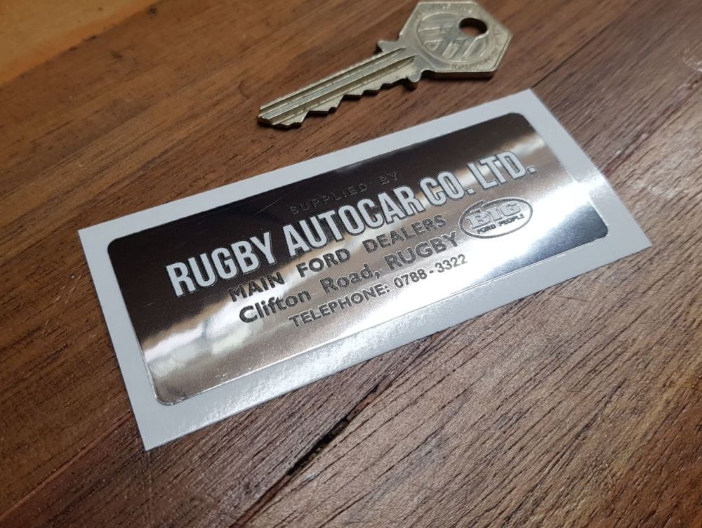 Rugby Autocar Co. Ltd. Main Ford Dealers Rugby Sticker 3.5"