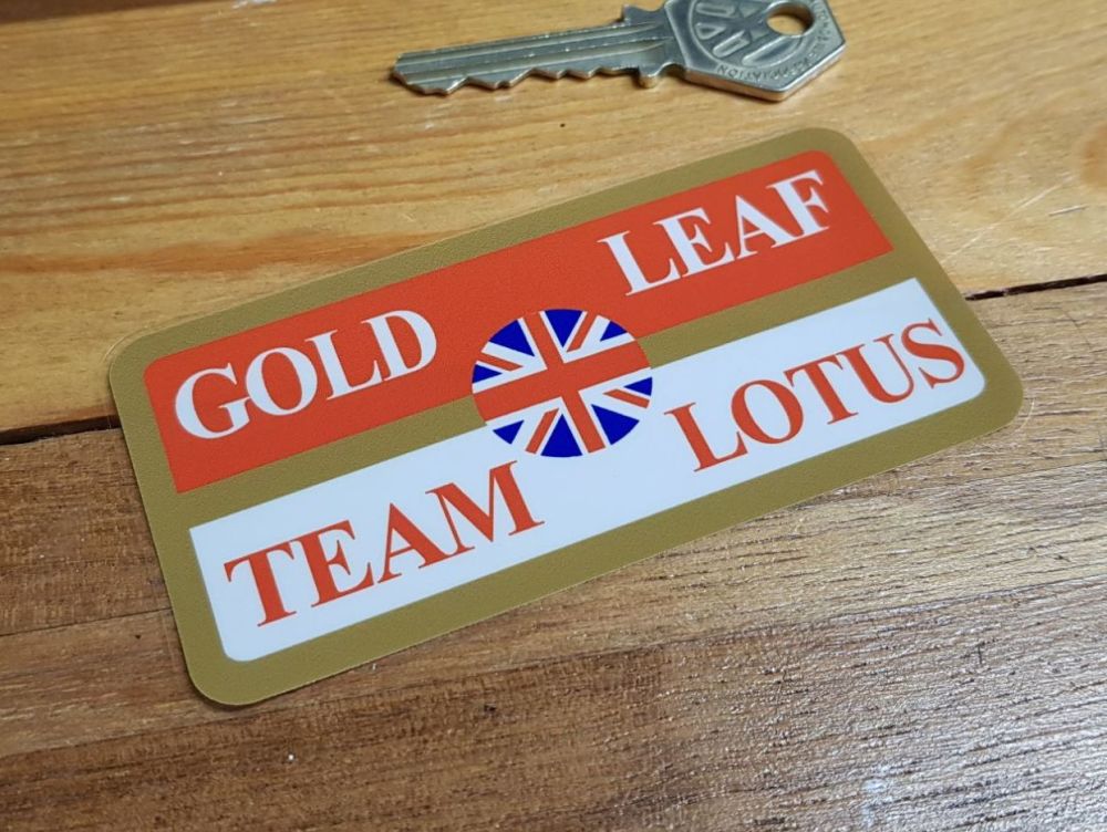 Gold Leaf Team Lotus Union Jack Face Stick Window Sticker 4"
