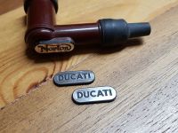 Ducati HT Cap Cover Badges NGK Spark Plug - Solid Text - 22mm Pair