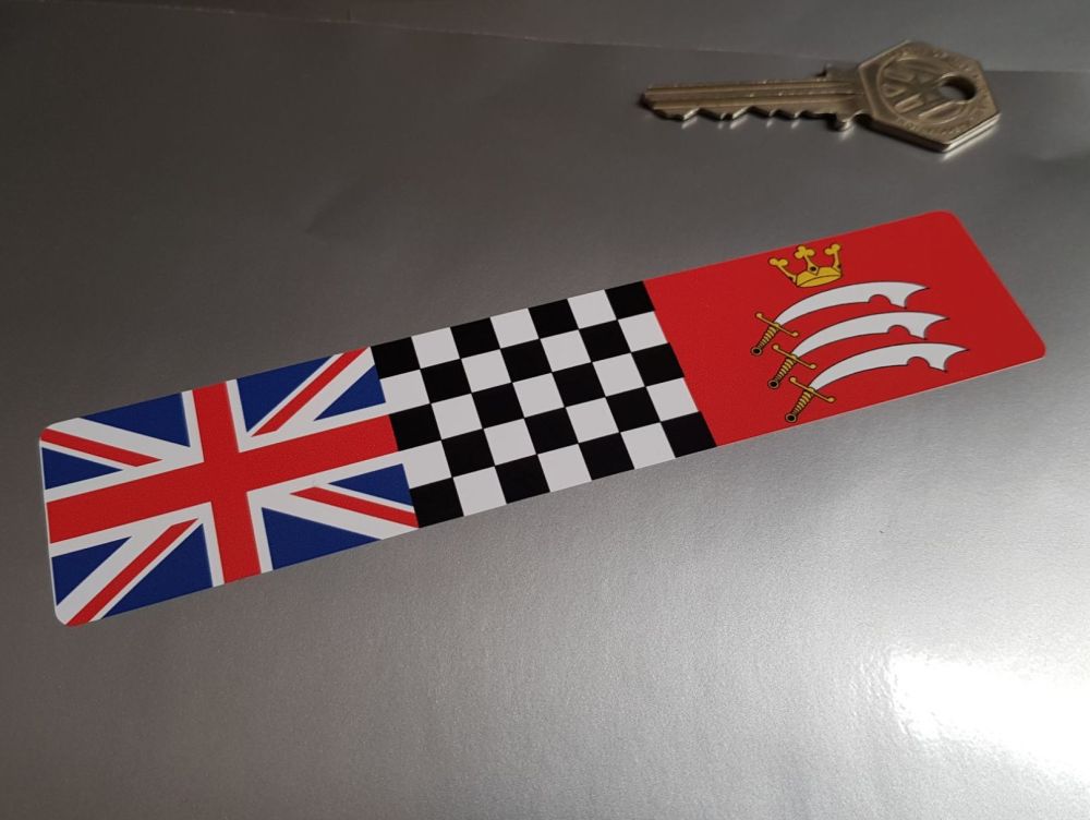 Combination Union Jack, Chequered, & Middlesex Flag Sticker 6"