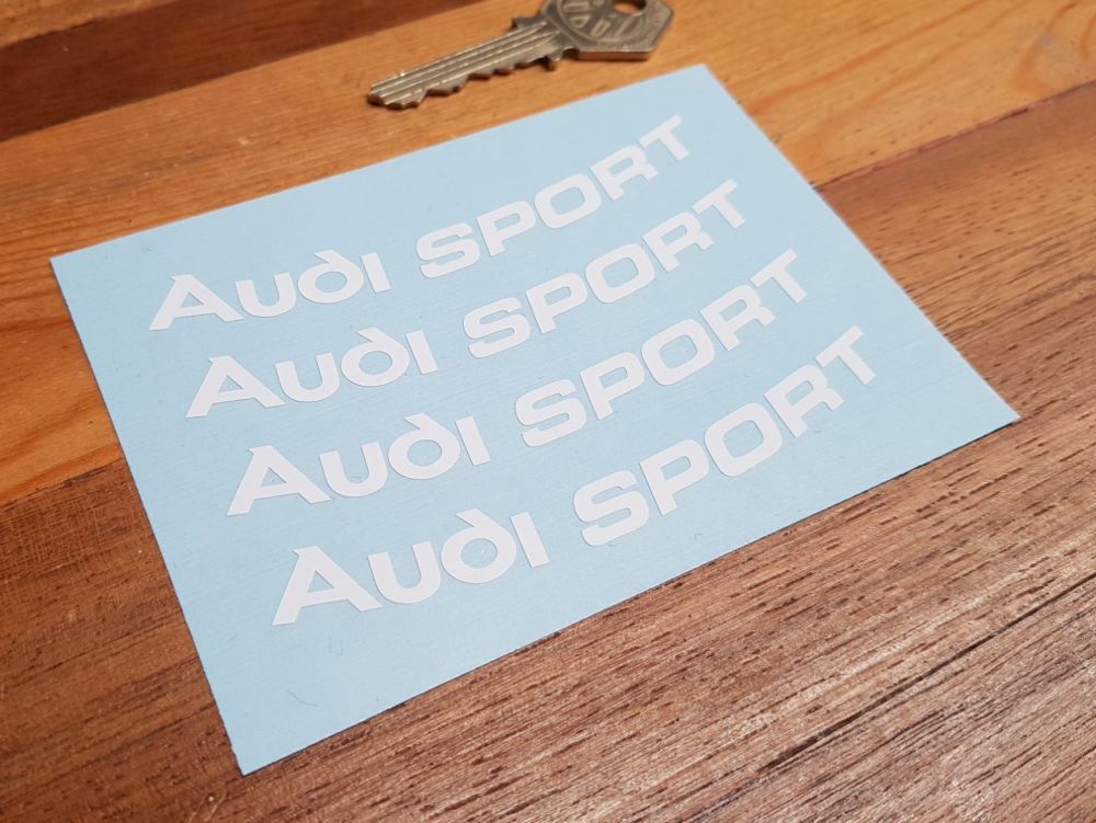 Audi Sport Curved Cut Text Stickers - Set of 4 - 4"