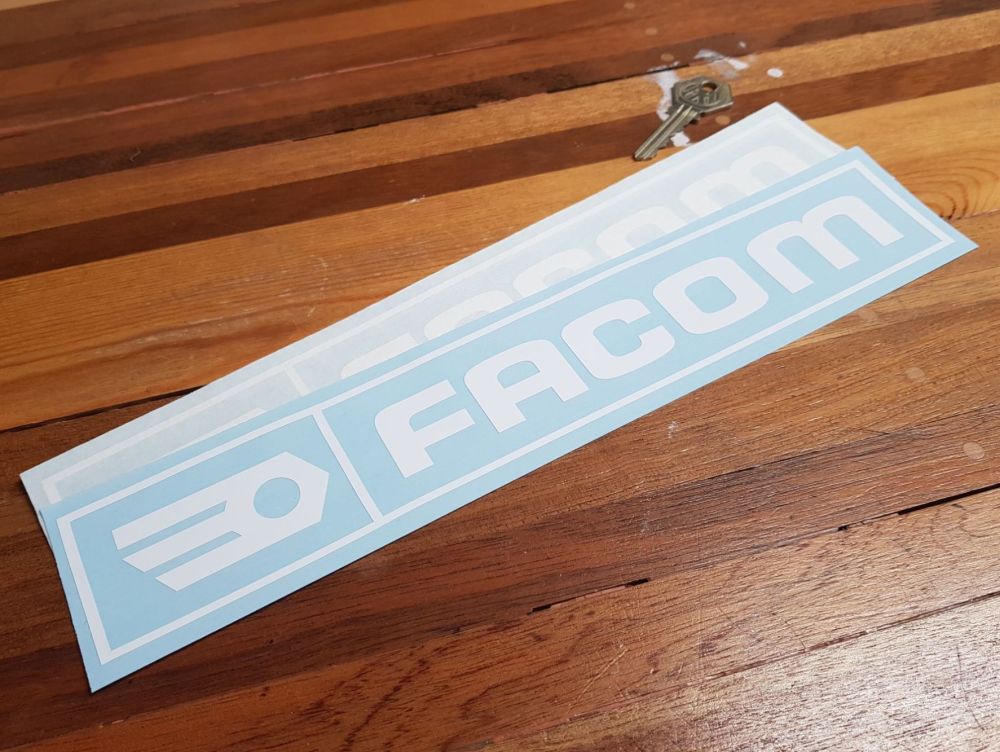 Facom Cut Vinyl Stickers - Text & Logo - 12" Pair