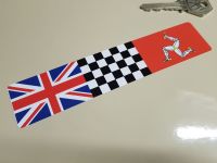 Combination Union Jack, Chequered, & Isle of Man Flag Sticker 6