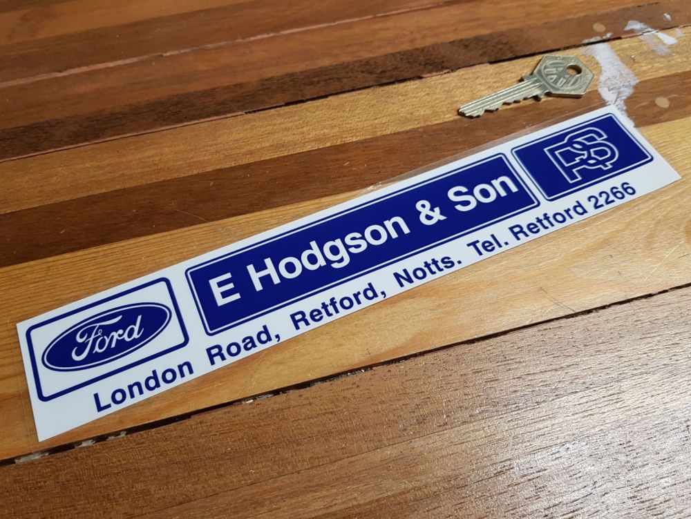 E Hodgson & Son Nottingham Dealer Window Sticker 9.75