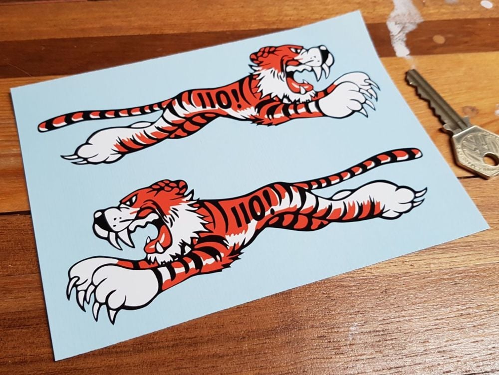 Leaping Tiger Stickers - Triumph Thunderbird 110 ! Style - 4", 6", or 8" Pair