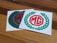 MG Garland and Logo Stickers. 2.5" Pair.