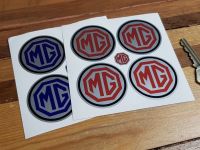 MG Wheel Centre Stickers. Set of 4. 40mm or 50mm.