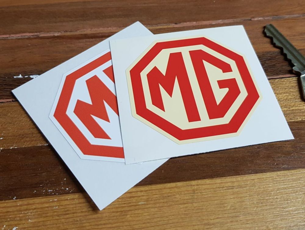MG Octagonal Logo Stickers. 2.5