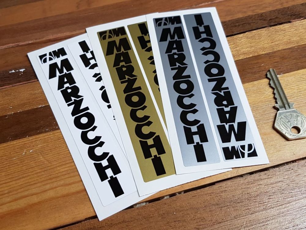 Marzocchi Fork Slider Stickers. 4" or 6" Pair.