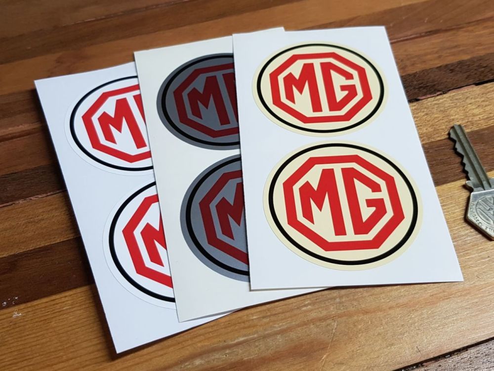 MG Circular Logo Stickers. 2.75" Pair.