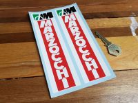 Marzocchi Racing Style White on Red Fork Slider Stickers. 6.75