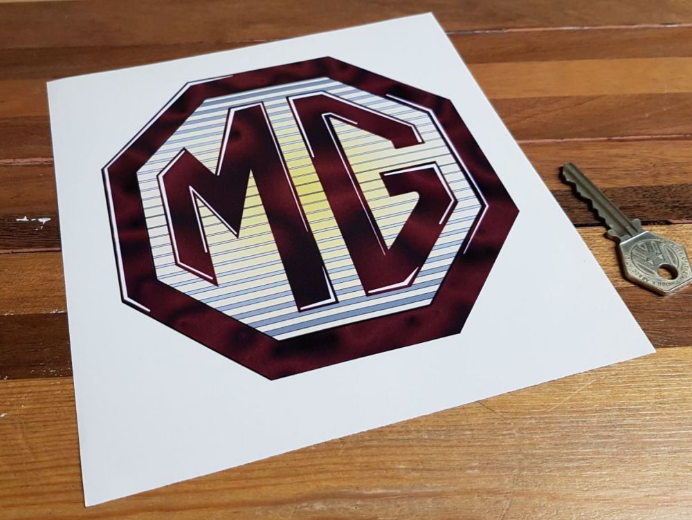 MG Old Fashioned Octagon Sticker. 6".