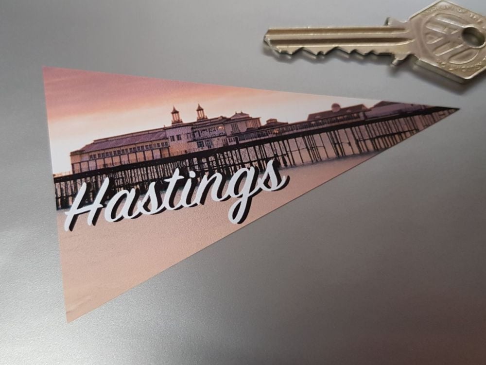 Hastings Sussex Travel Pennant Sticker 4"